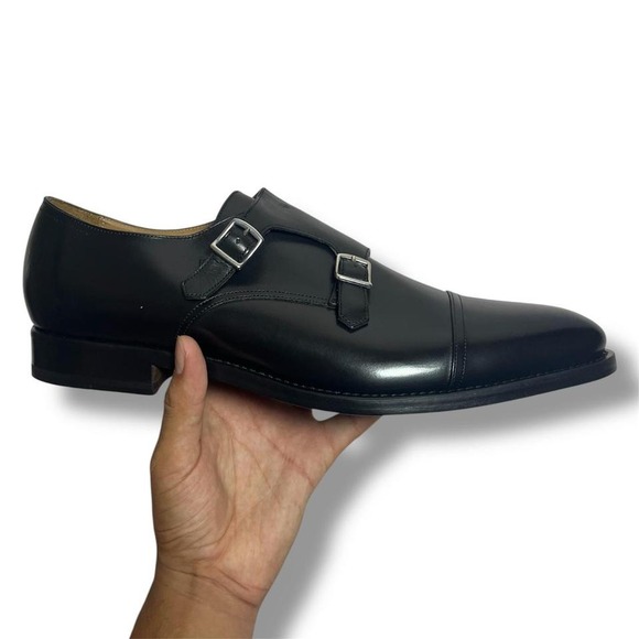 Men Suitsupply Black Double Monk Strap Leather Size EU46 UK12 US13 - Picture 5 of 8